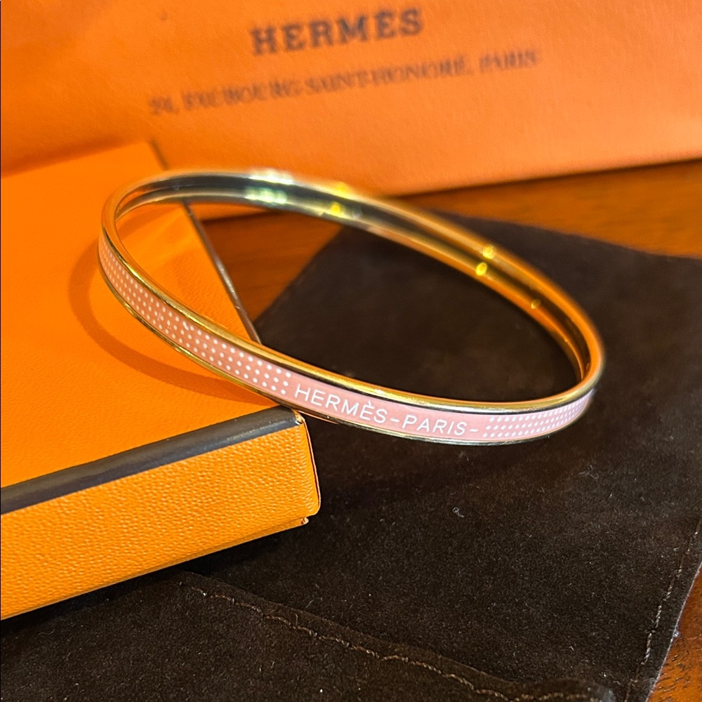 Hermes Pink and Gold Bracelet